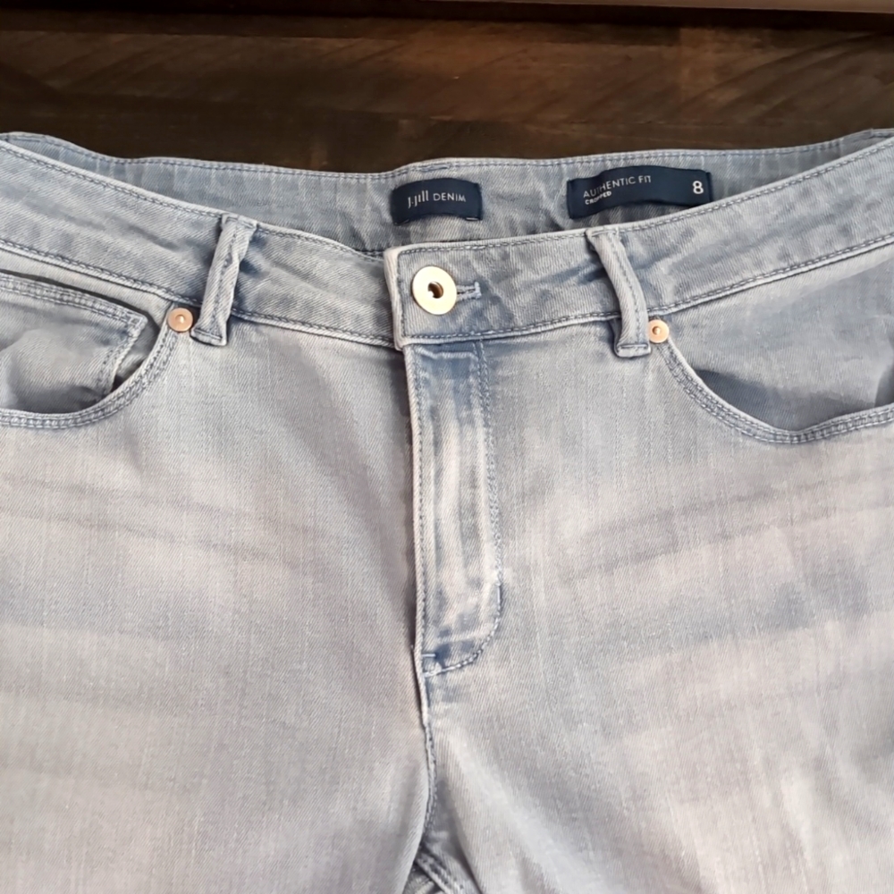 J. Jill Denim Capri, Authentic Fit Cuffed Crop Jeans Size 8